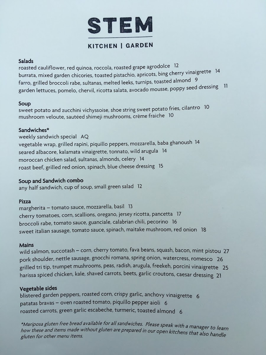 Menu - Stem Kitchen | Garden photo 5